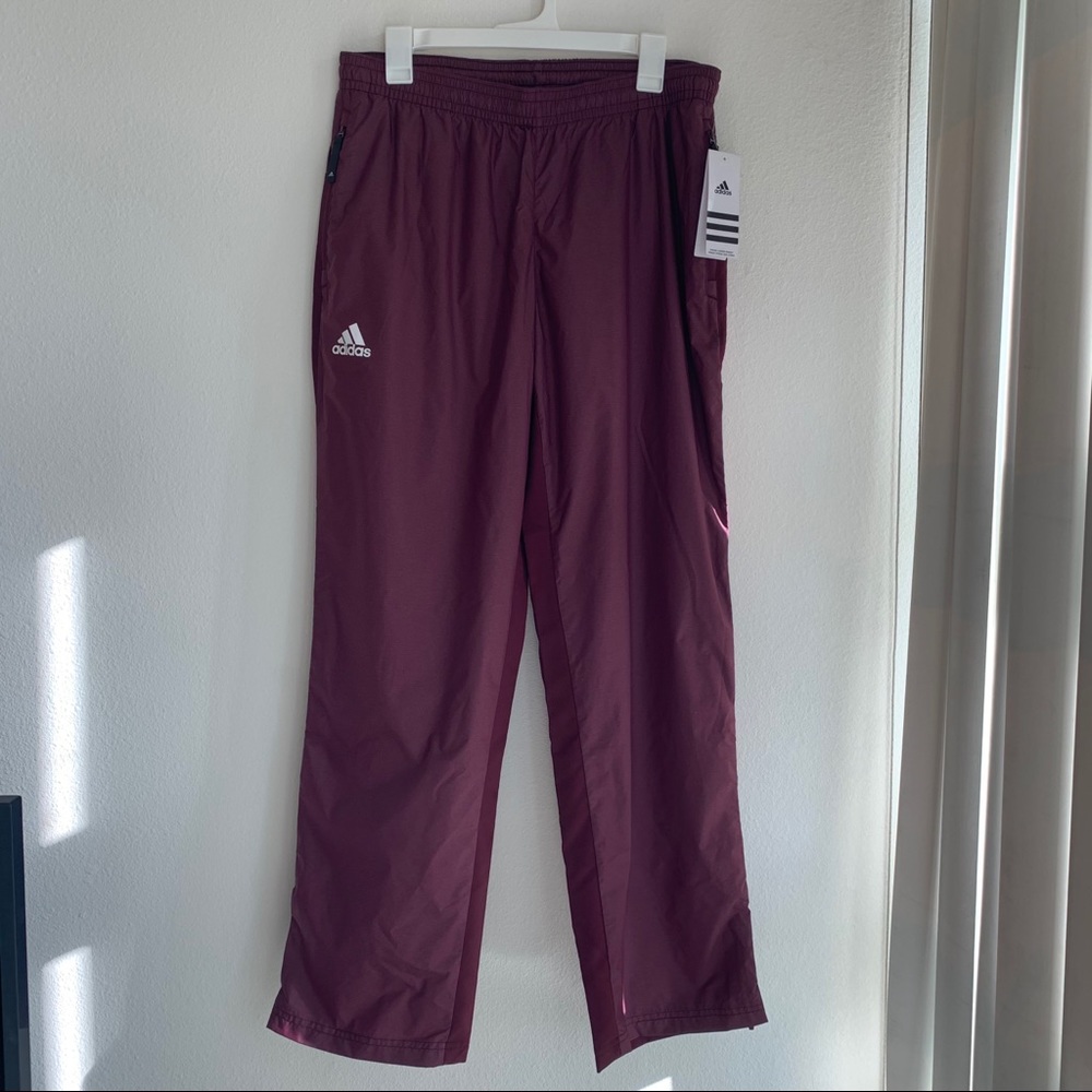 NWT Adidas Maroon Woven Track Pants